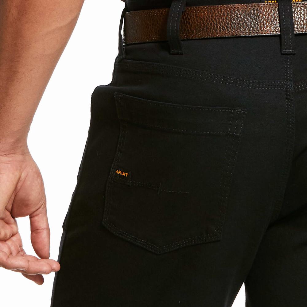 Pánské Kalhoty Ariat Rebar DuraStretch Made Tough Černé | IPBR-64713