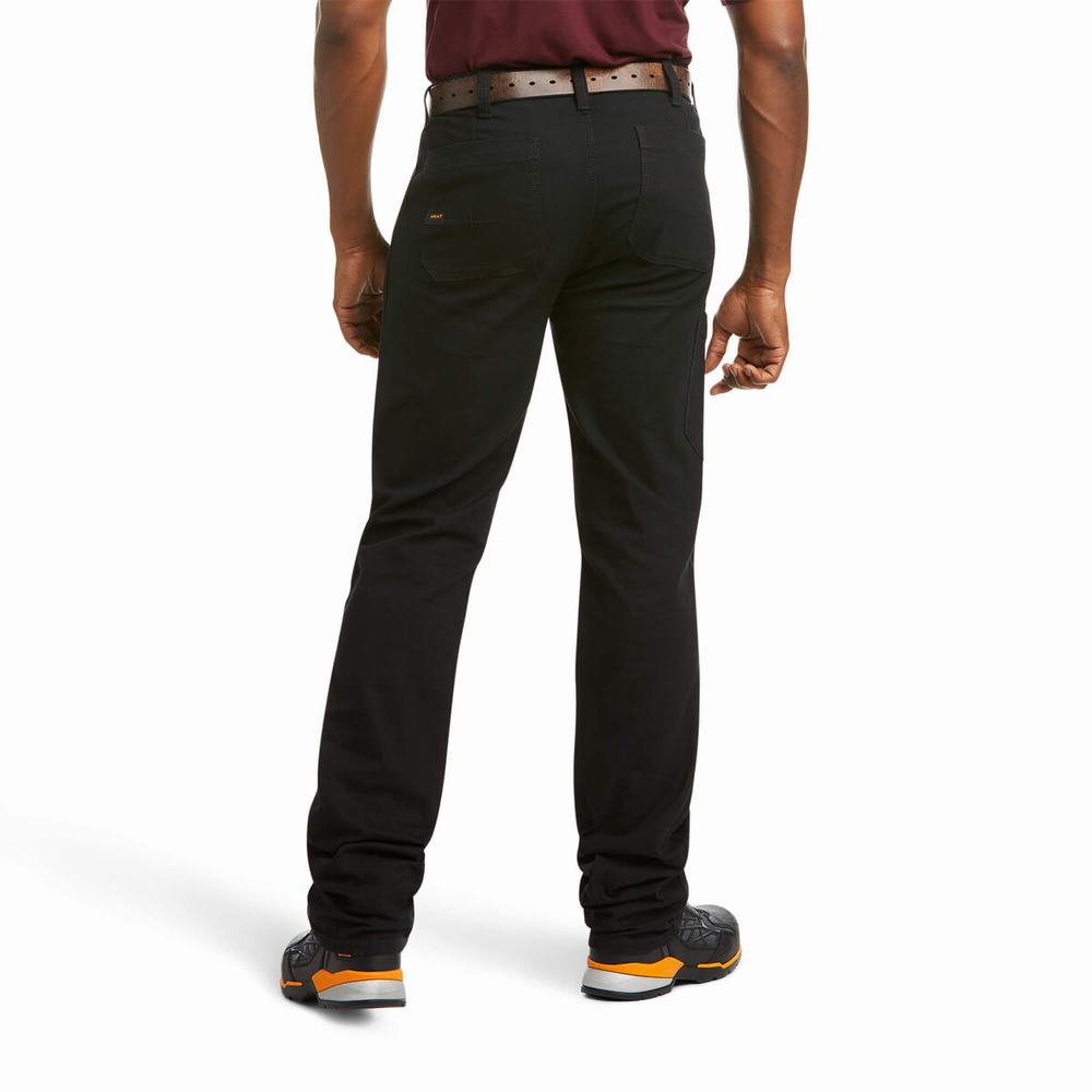 Pánské Kalhoty Ariat Rebar M4 Low Rise DuraStretch Made Tough Double Front Černé | PHRL-85906