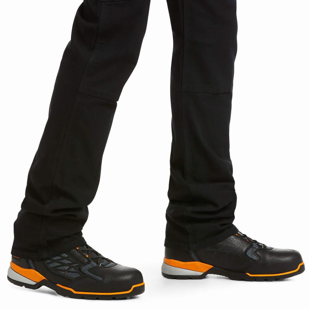 Pánské Kalhoty Ariat Rebar M4 Low Rise DuraStretch Made Tough Double Front Černé | PHRL-85906