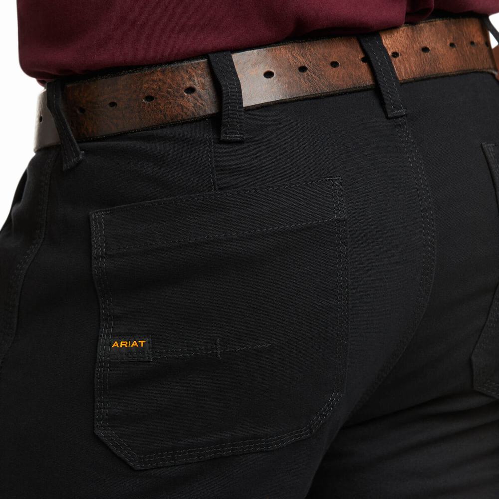 Pánské Kalhoty Ariat Rebar M4 Low Rise DuraStretch Made Tough Double Front Černé | PHRL-85906