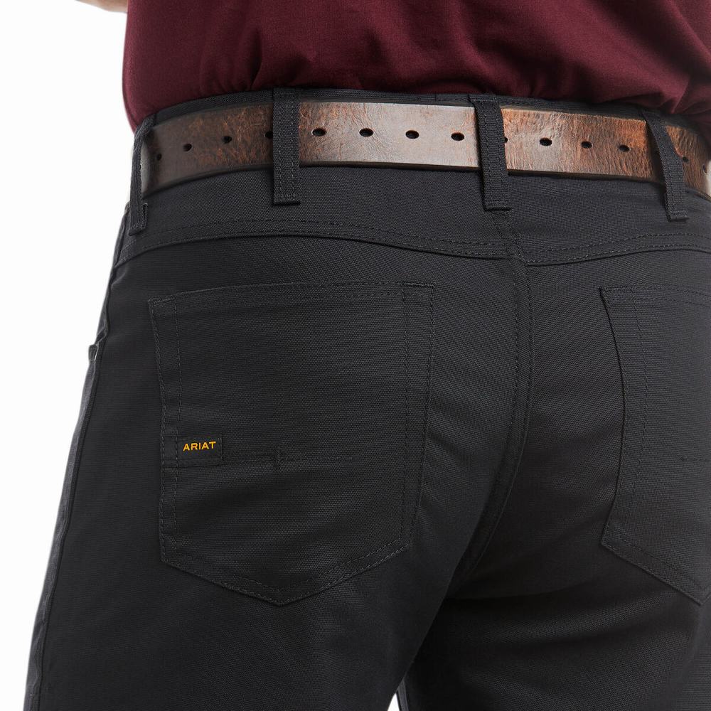 Pánské Kalhoty Ariat Rebar M4 Relaxed DuraStretch Platene 5 Pocket Cut Černé | ZLXG-51943