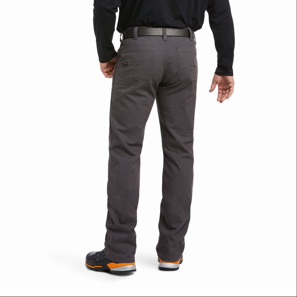 Pánské Kalhoty Ariat Rebar M7 Slim DuraStretch Made Tough Double Front Šedé | ECBH-47856