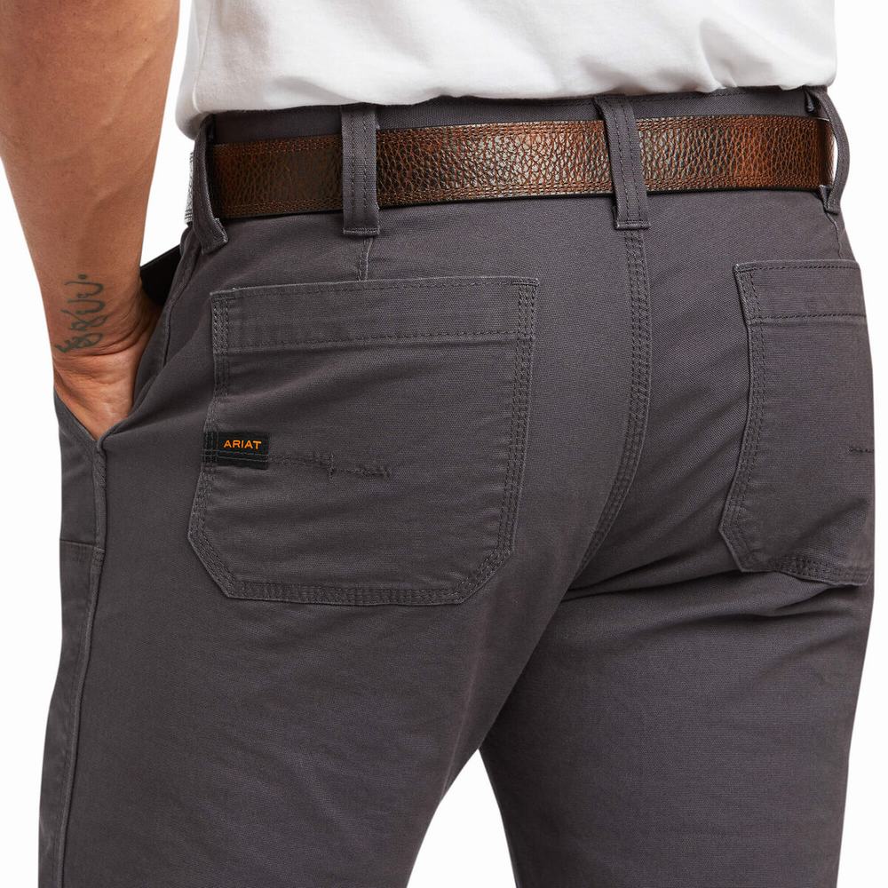 Pánské Kalhoty Ariat Rebar M7 Slim DuraStretch Made Tough Double Front Šedé | ECBH-47856