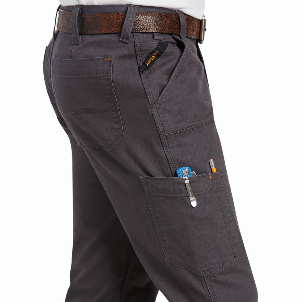 Pánské Kalhoty Ariat Rebar M7 Slim DuraStretch Made Tough Double Front Šedé | ECBH-47856