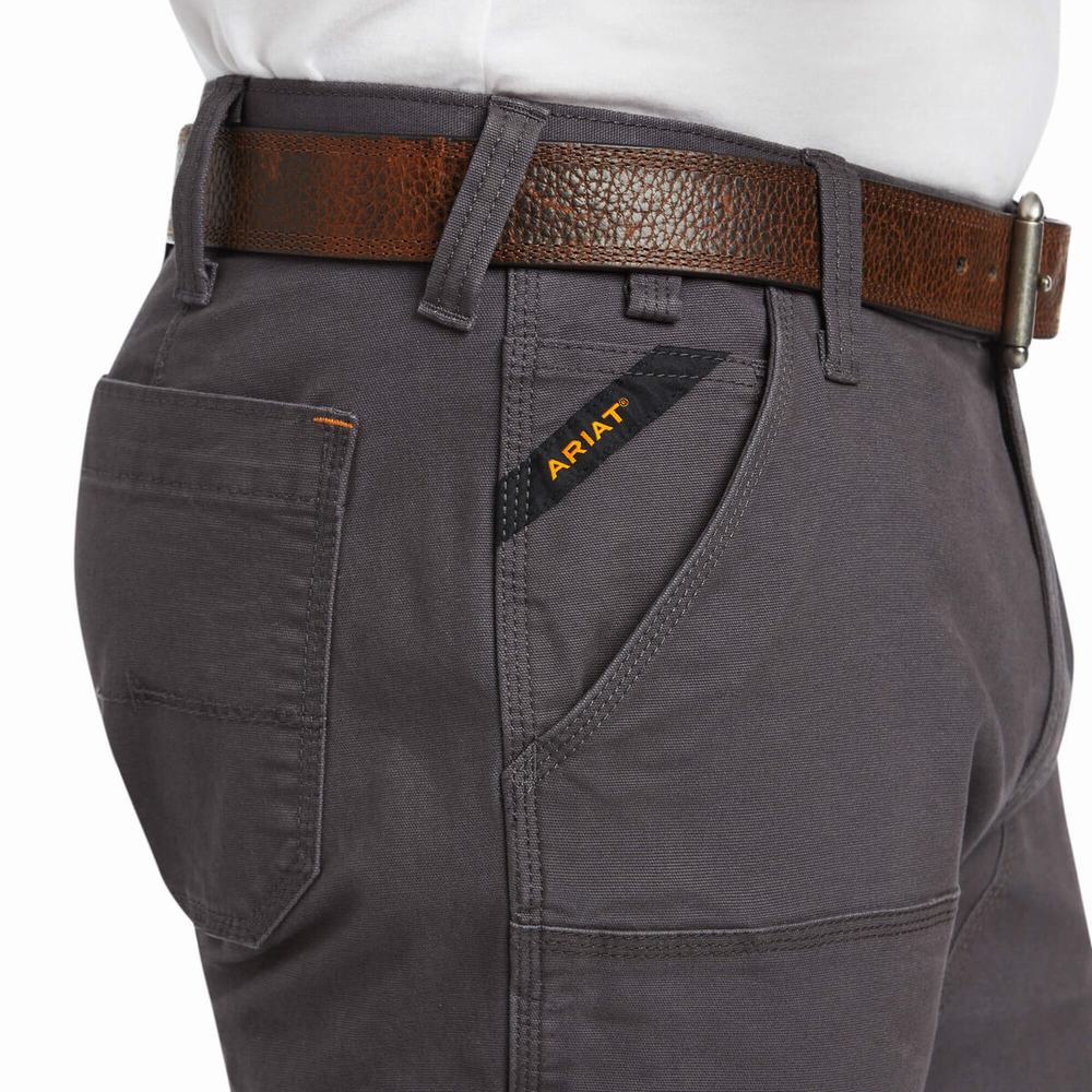 Pánské Kalhoty Ariat Rebar M7 Slim DuraStretch Made Tough Double Front Šedé | ECBH-47856