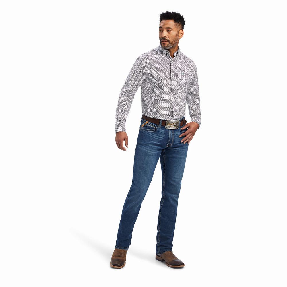 Pánské Košile Ariat Finleigh Classic Fit Bílé | TMGL-65480