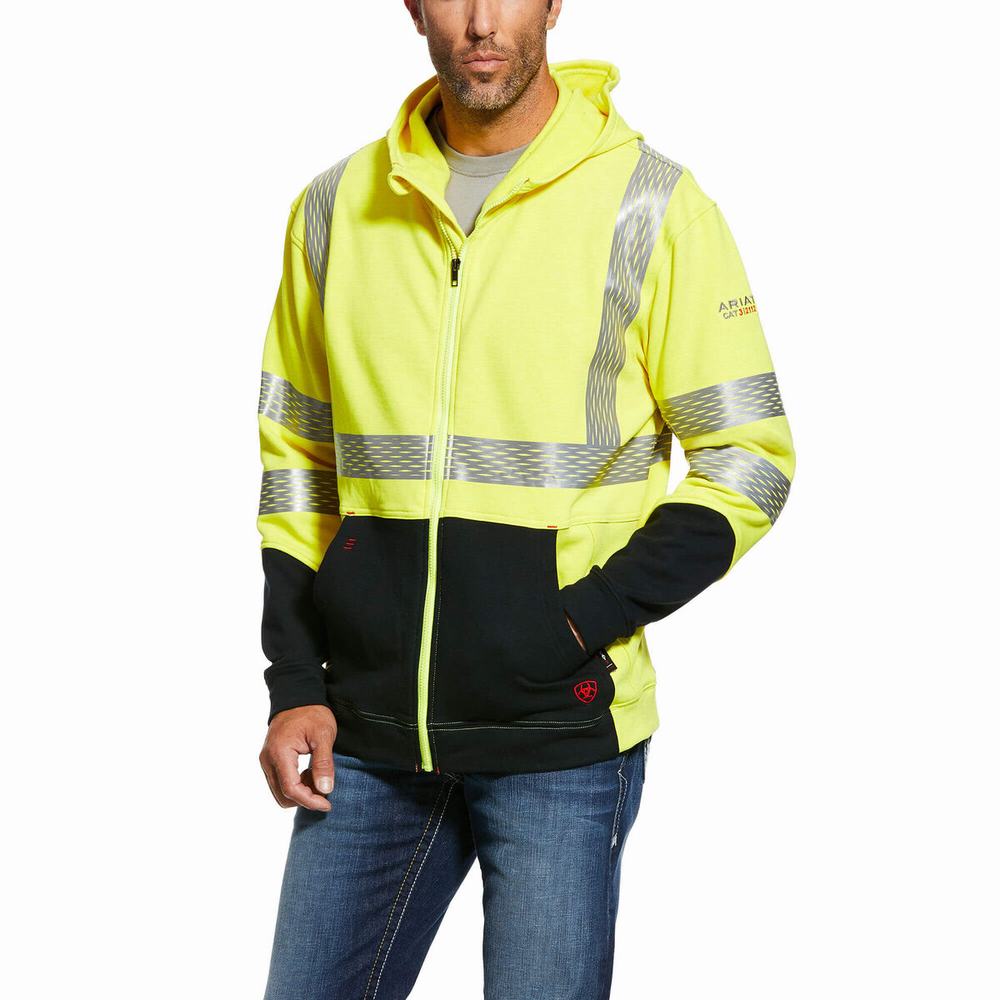 Pánské Mikiny S Kapucí Ariat FR Hi-Vis Žluté | LJGD-87301