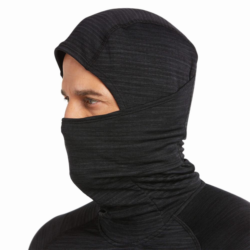 Pánské Mikiny S Kapucí Ariat Rebar Gridwork Balaclava Černé | DJUI-63418