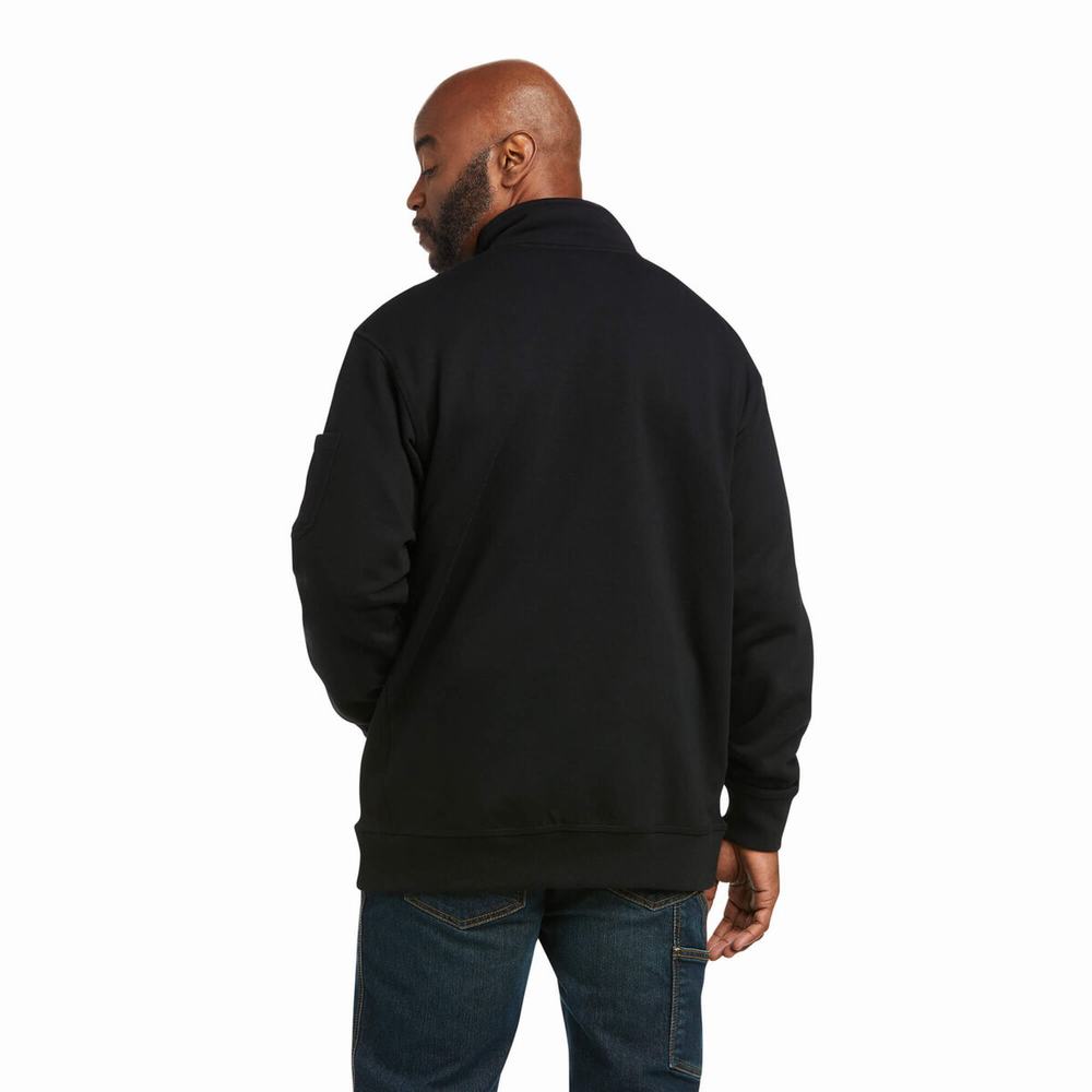 Pánské Mikiny S Kapucí Ariat Rebar Overtime Fleece Černé | HIBP-47860