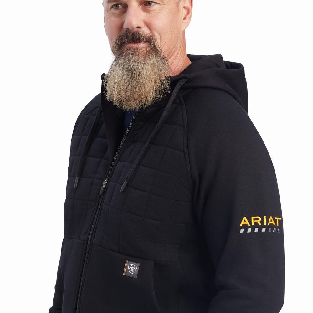 Pánské Mikiny S Kapucí Ariat Rebar Regulator Full Zip Černé | JOKE-72308