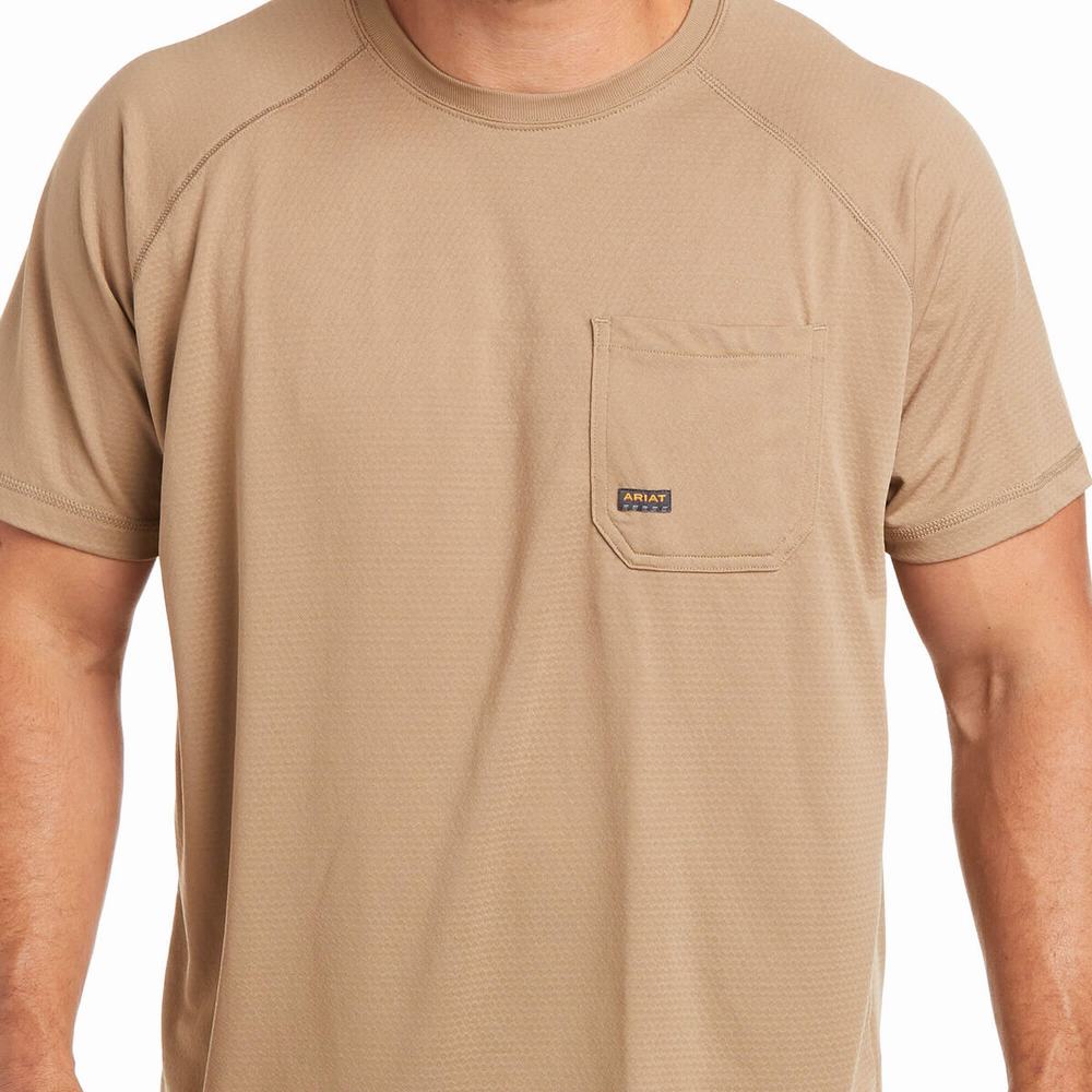 Pánské Short Sleeve Ariat Rebar Heat Fighter Hnědožlutý | LFMA-02567