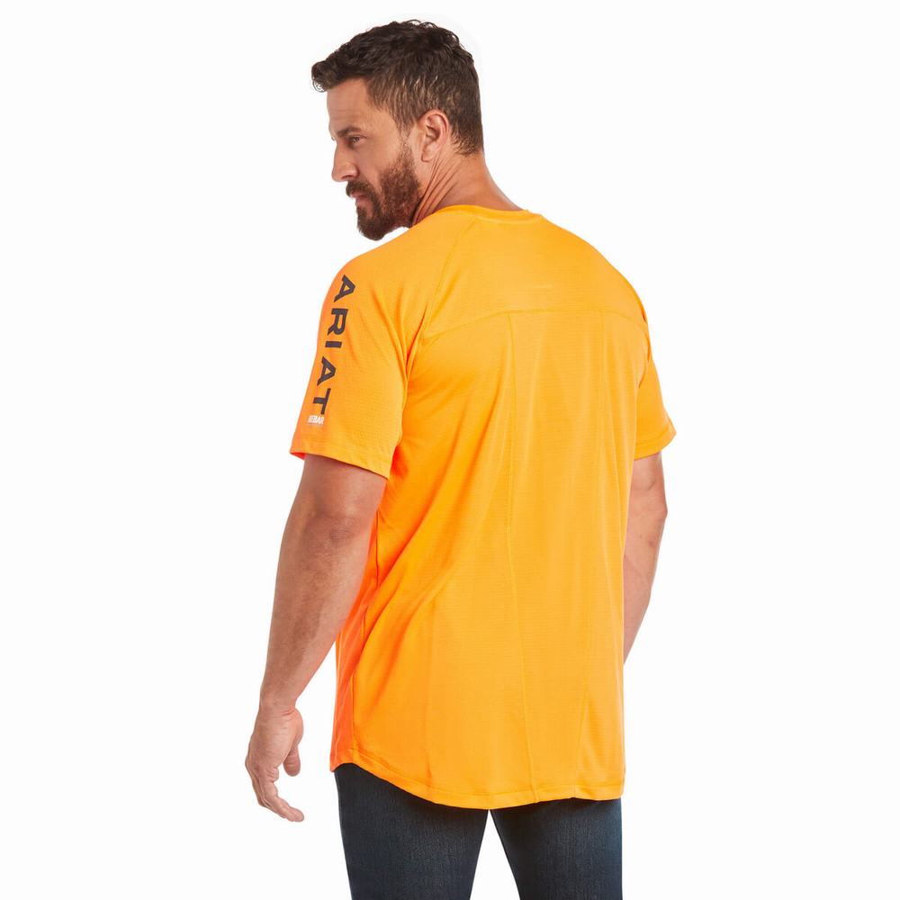 Pánské Short Sleeve Ariat Rebar Heat Fighter Oranžové | MTNC-68752