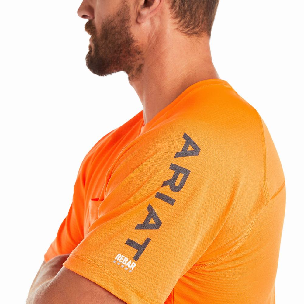 Pánské Short Sleeve Ariat Rebar Heat Fighter Oranžové | MTNC-68752