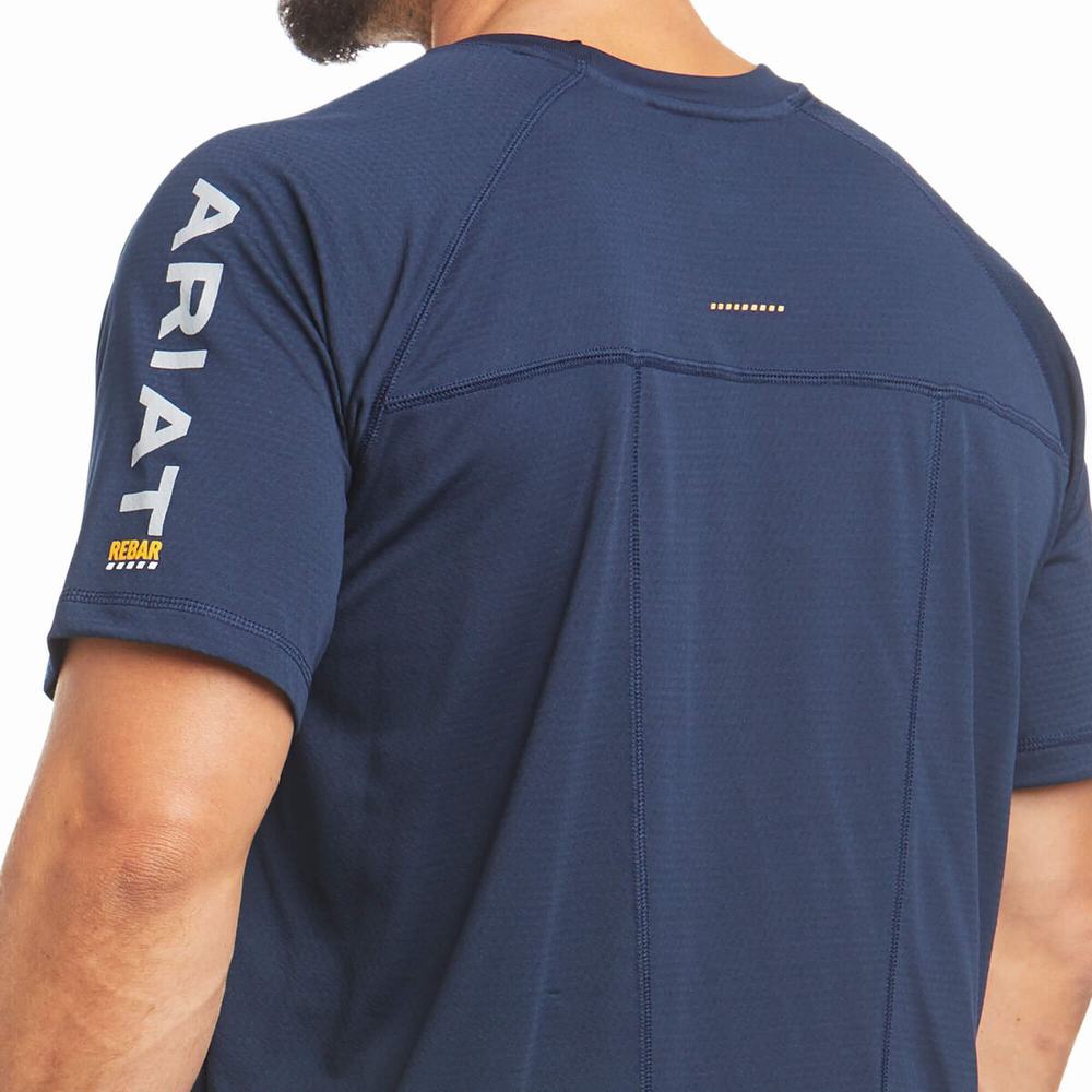 Pánské Short Sleeve Ariat Rebar Heat Fighter Tmavě Blankyt | ZVUM-15472