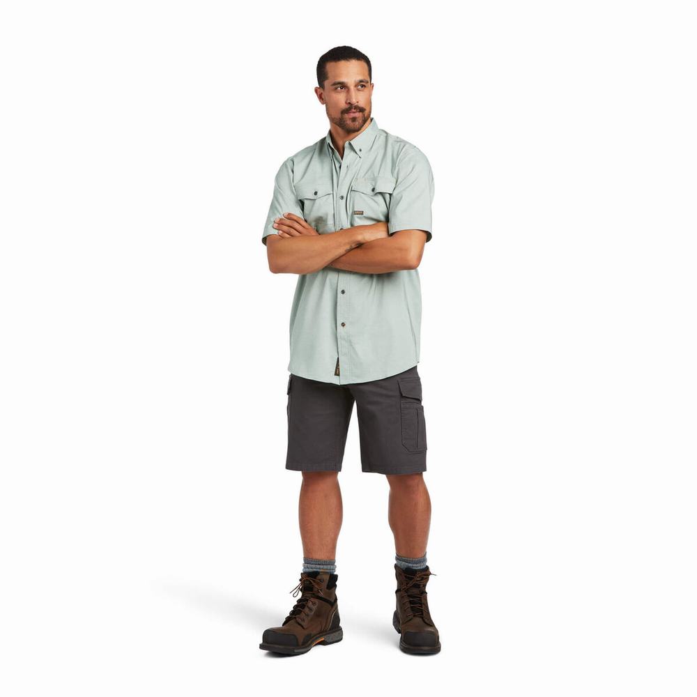 Pánské Short Sleeve Ariat Rebar Made Tough VentTEK DuraStretch Zelene | ATGF-73061