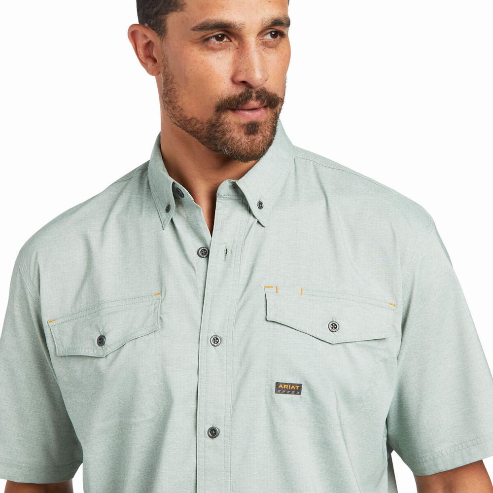 Pánské Short Sleeve Ariat Rebar Made Tough VentTEK DuraStretch Zelene | ATGF-73061