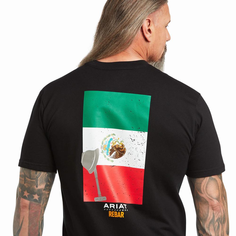 Pánské Topy Ariat Rebar Bavlněné Strong Mexican Pride Grafická Černé | DEOA-54102