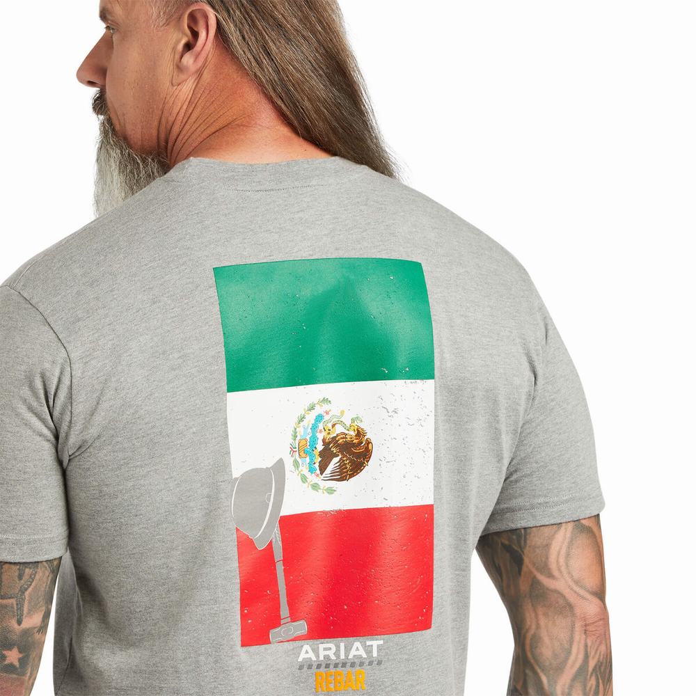 Pánské Topy Ariat Rebar Bavlněné Strong Mexican Pride Grafická Šedé | FVEX-89150