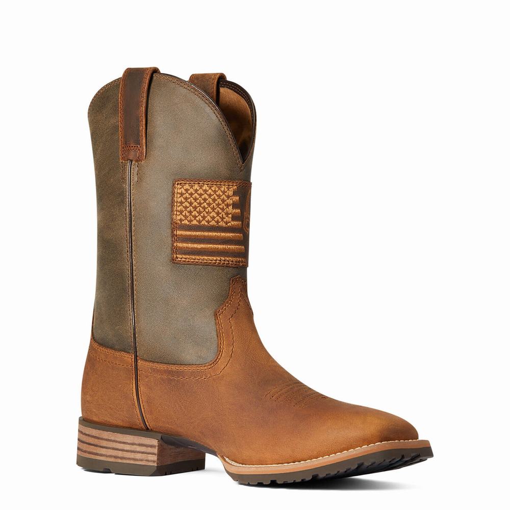 Pánské Westernové Boty Ariat Hybridní Patriot Country Hnědé | BCSW-08367