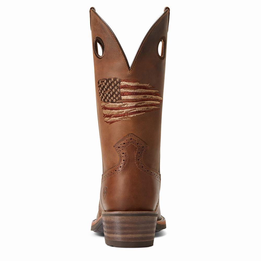 Pánské Westernové Boty Ariat Roughstock Patriot Hnědé | AEPN-93085